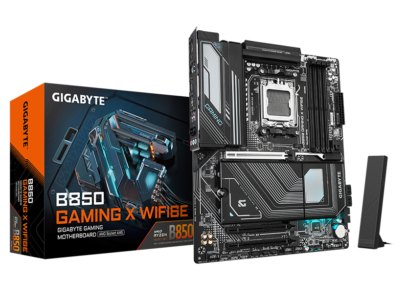 GIGABYTE B850 GAMING X WIFI6E AMD AM5 LGA 1718 Motherboard, ATX